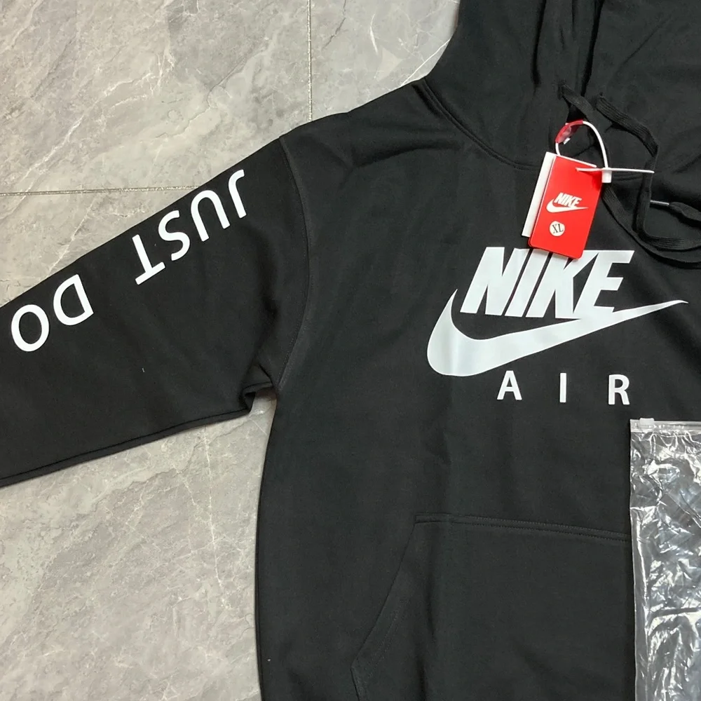 Nike Air Black Hoodie with White Accents - Picture 2 of 4